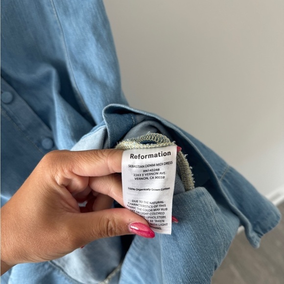 REFORMATION Sebastian Denim Midi Dress - Picture 4 of 12